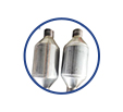 Car Catalytic Converter and Exhaust Muffler: A pair of high-quality catalytic converters and mufflers designed for car exhaust systems, featuring durable materials and efficient performance.